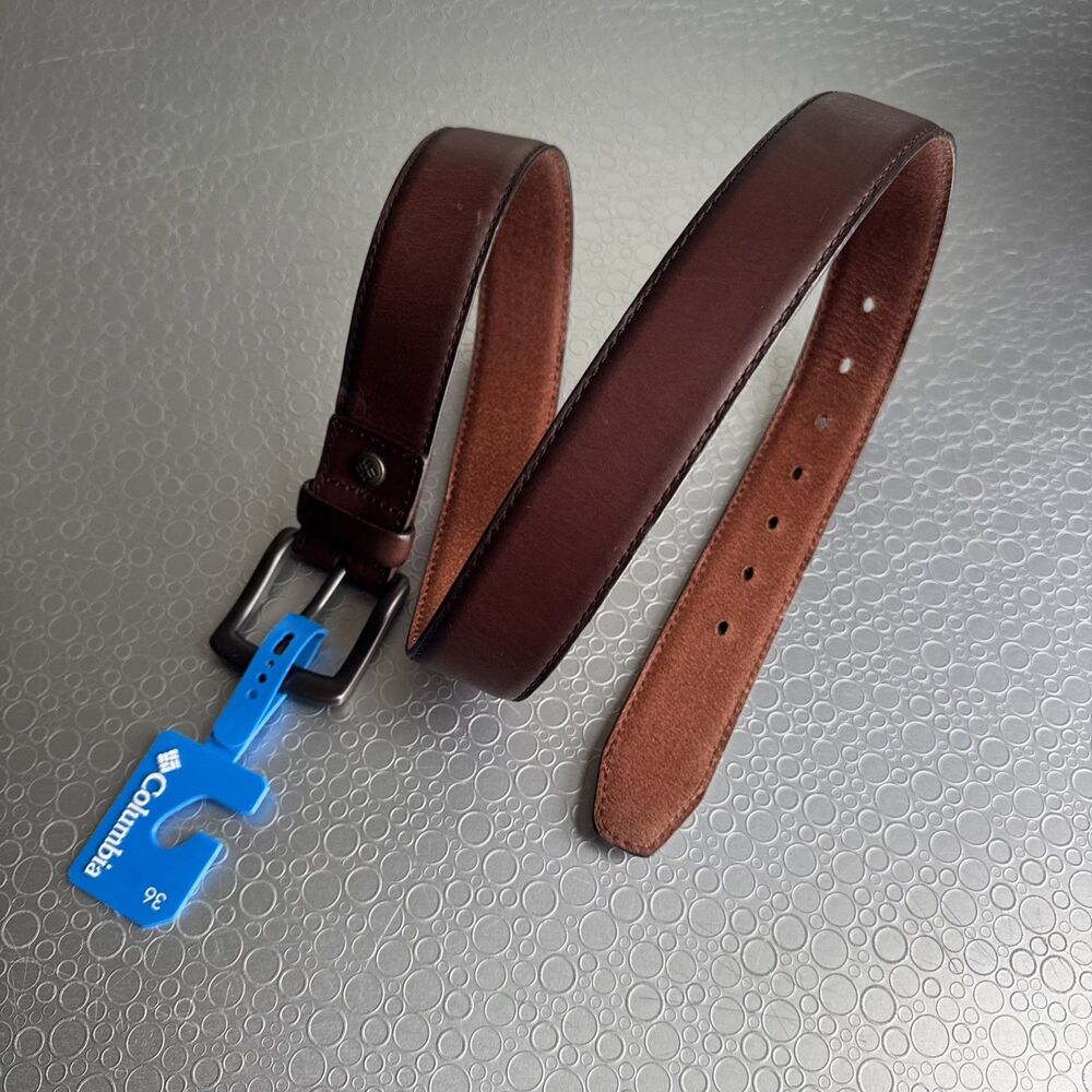 NWT Columbia Mens Brown Leather Belt Outdoor Classic Casual Gorpcore - Size 36